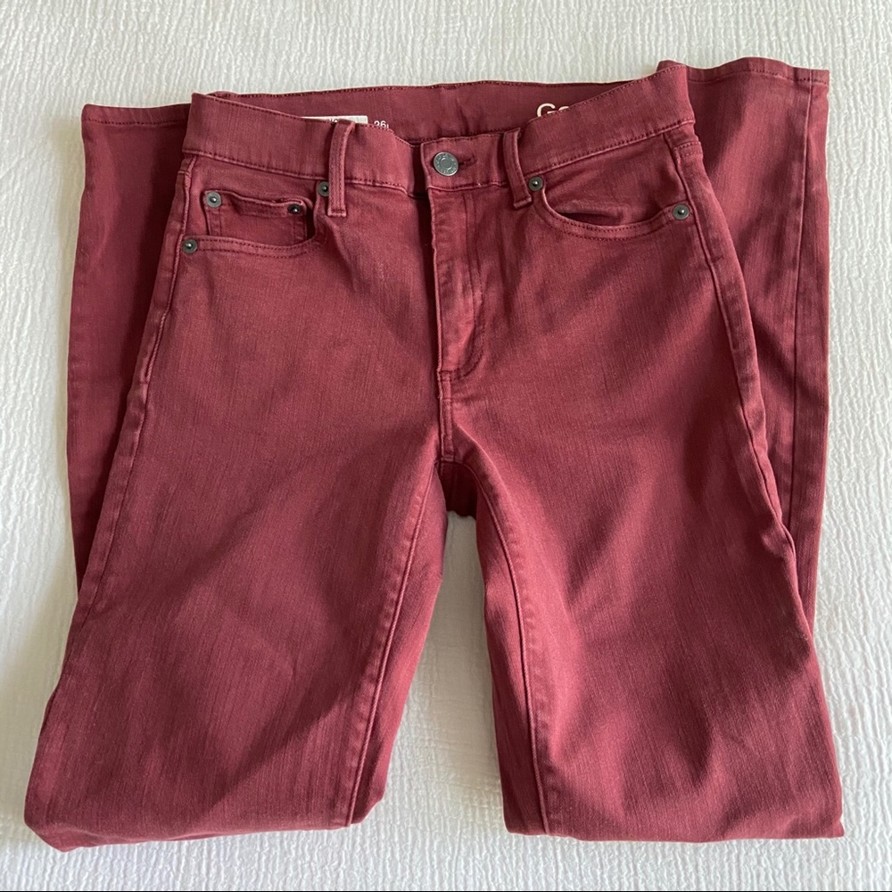 Gap Maroon Resolution True Skinny Jeans